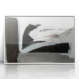 Large Abstract Wall Art – Monochrome Modern Painting in Gray & White