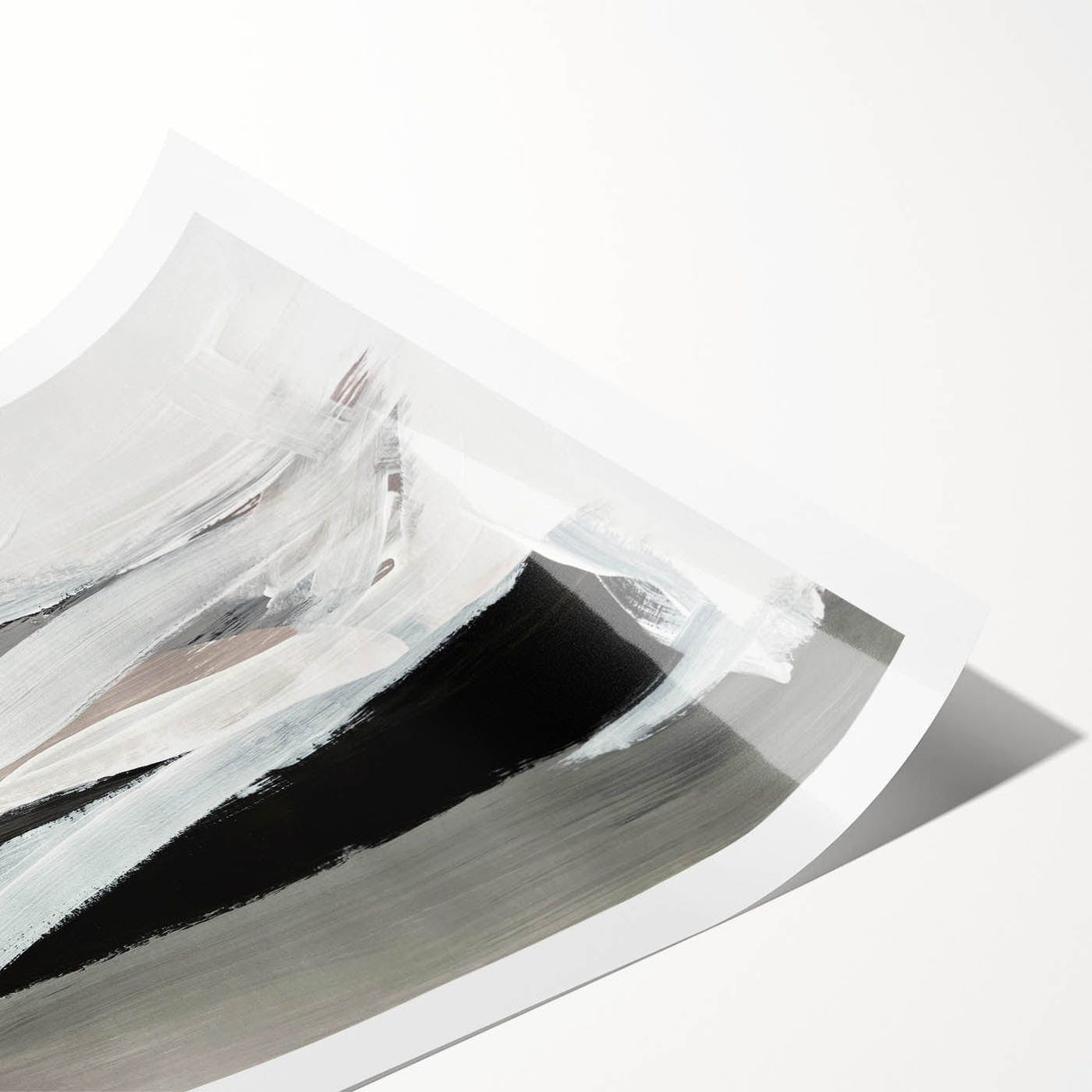 Large Abstract Wall Art – Monochrome Modern Painting in Gray & White