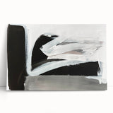 Large Abstract Wall Art – Monochrome Modern Painting in Gray & White