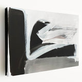 Large Abstract Wall Art – Monochrome Modern Painting in Gray & White