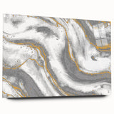 Textured Acrylic Wall Art – Silver, Gray, and Gold Marble Effect