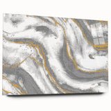 Textured Acrylic Wall Art – Silver, Gray, and Gold Marble Effect