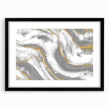 Textured Acrylic Wall Art – Silver, Gray, and Gold Marble Effect