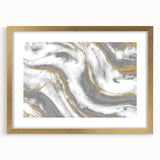 Textured Acrylic Wall Art – Silver, Gray, and Gold Marble Effect