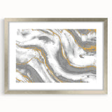 Textured Acrylic Wall Art – Silver, Gray, and Gold Marble Effect