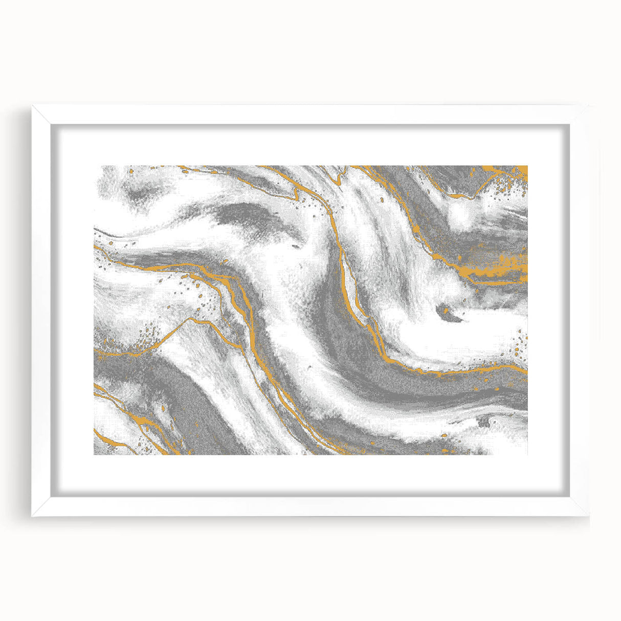 Textured Acrylic Wall Art – Silver, Gray, and Gold Marble Effect