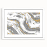 Textured Acrylic Wall Art – Silver, Gray, and Gold Marble Effect