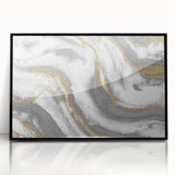 Textured Acrylic Wall Art – Silver, Gray, and Gold Marble Effect