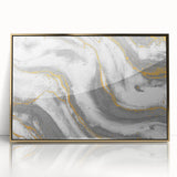 Textured Acrylic Wall Art – Silver, Gray, and Gold Marble Effect