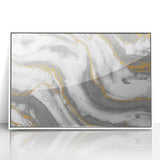Textured Acrylic Wall Art – Silver, Gray, and Gold Marble Effect