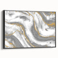 Textured Acrylic Wall Art – Silver, Gray, and Gold Marble Effect
