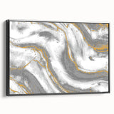 Textured Acrylic Wall Art – Silver, Gray, and Gold Marble Effect