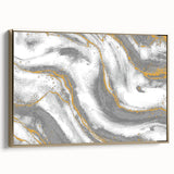 Textured Acrylic Wall Art – Silver, Gray, and Gold Marble Effect