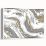 Textured Acrylic Wall Art – Silver, Gray, and Gold Marble Effect