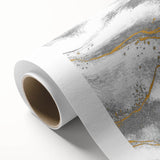 Textured Acrylic Wall Art – Silver, Gray, and Gold Marble Effect