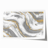 Textured Acrylic Wall Art – Silver, Gray, and Gold Marble Effect