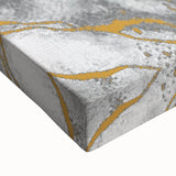 Textured Acrylic Wall Art – Silver, Gray, and Gold Marble Effect