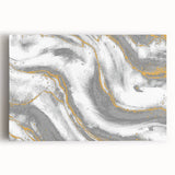 Textured Acrylic Wall Art – Silver, Gray, and Gold Marble Effect