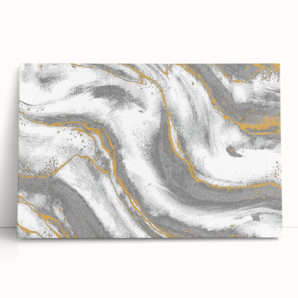 Textured Acrylic Wall Art – Silver, Gray, and Gold Marble Effect