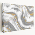 Textured Acrylic Wall Art – Silver, Gray, and Gold Marble Effect