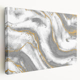 Textured Acrylic Wall Art – Silver, Gray, and Gold Marble Effect