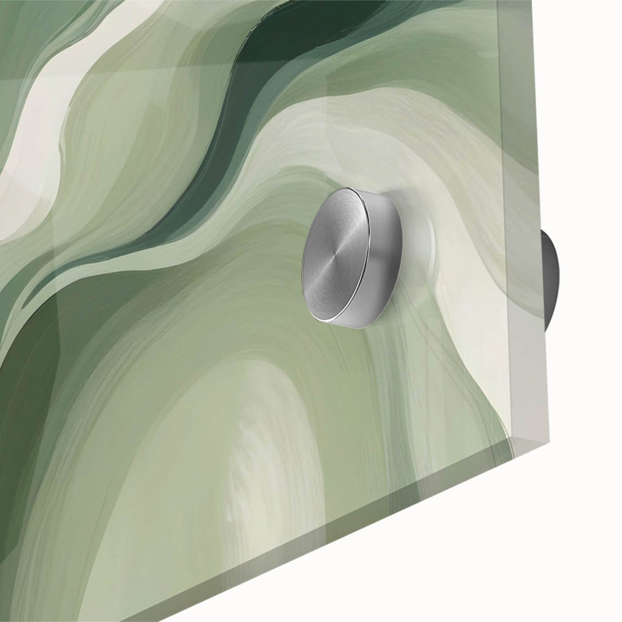 Neutral Green Abstract Fluid Canvas Art - Fluid Acrylic Wall Decor