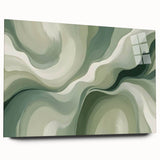 Neutral Green Abstract Fluid Canvas Art - Fluid Acrylic Wall Decor