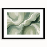 Neutral Green Abstract Fluid Canvas Art - Fluid Acrylic Wall Decor