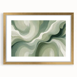 Neutral Green Abstract Fluid Canvas Art - Fluid Acrylic Wall Decor