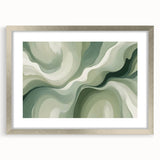 Neutral Green Abstract Fluid Canvas Art - Fluid Acrylic Wall Decor
