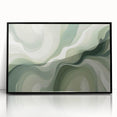 Neutral Green Abstract Fluid Canvas Art - Fluid Acrylic Wall Decor