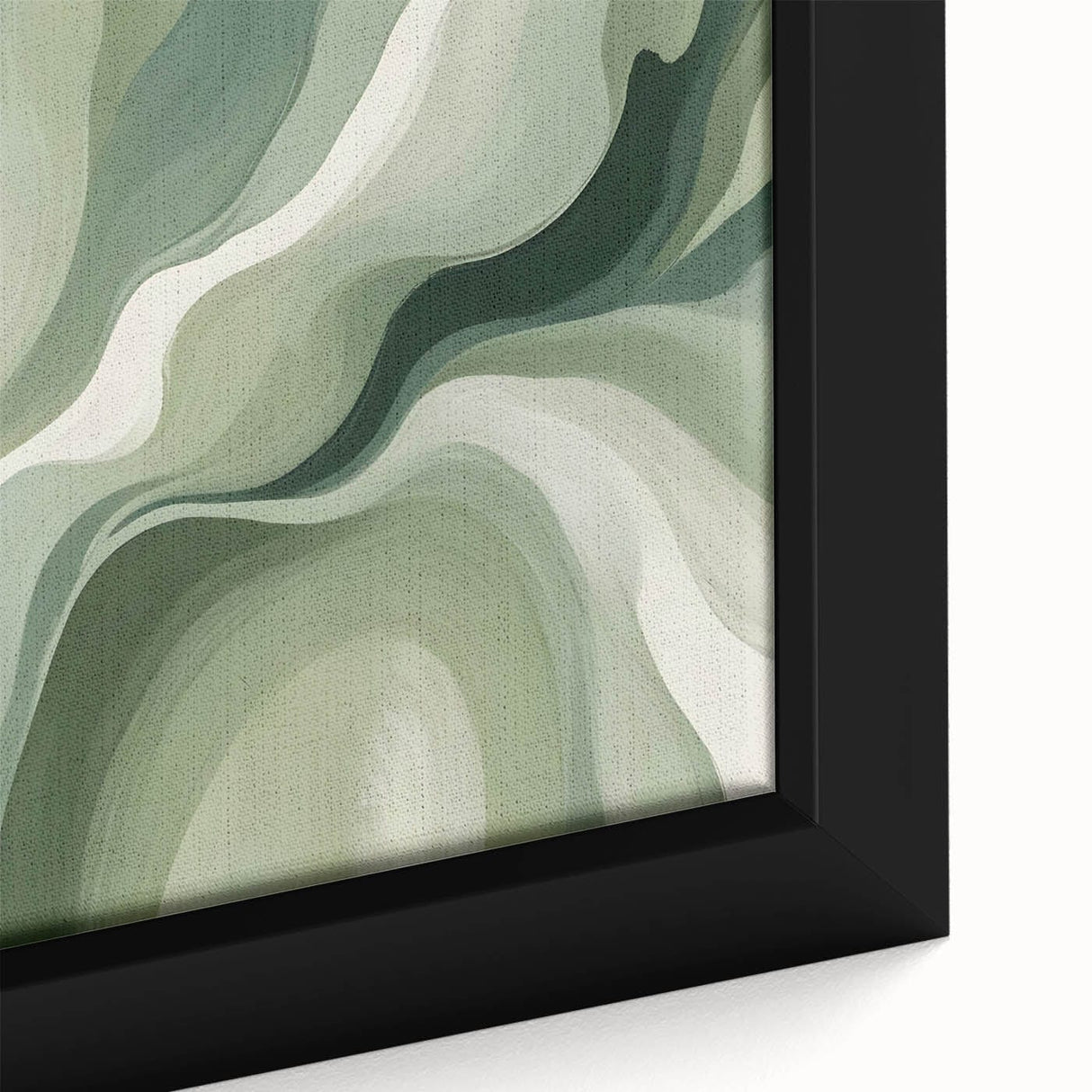 Neutral Green Abstract Fluid Canvas Art - Fluid Acrylic Wall Decor