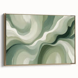 Neutral Green Abstract Fluid Canvas Art - Fluid Acrylic Wall Decor