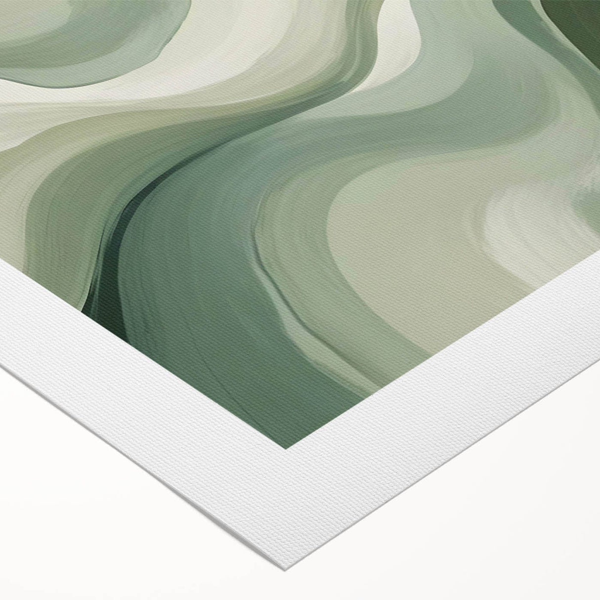 Neutral Green Abstract Fluid Canvas Art - Fluid Acrylic Wall Decor