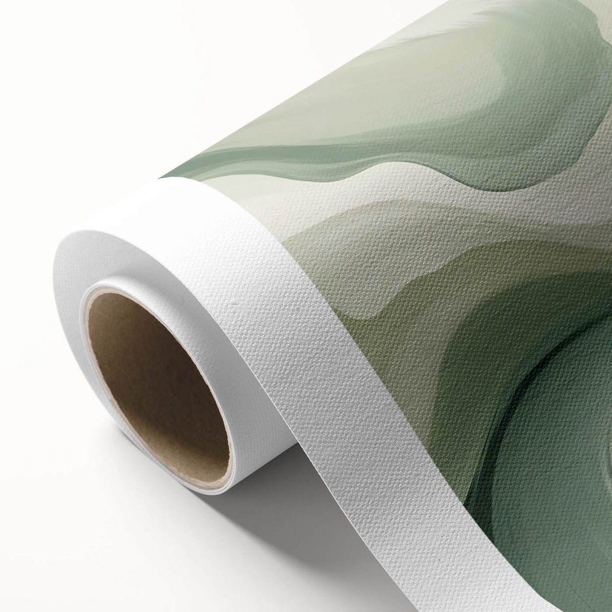 Neutral Green Abstract Fluid Canvas Art - Fluid Acrylic Wall Decor