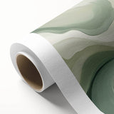 Neutral Green Abstract Fluid Canvas Art - Fluid Acrylic Wall Decor