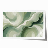 Neutral Green Abstract Fluid Canvas Art - Fluid Acrylic Wall Decor