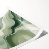 Neutral Green Abstract Fluid Canvas Art - Fluid Acrylic Wall Decor