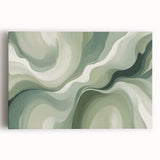 Neutral Green Abstract Fluid Canvas Art - Fluid Acrylic Wall Decor