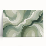 Neutral Green Abstract Fluid Canvas Art - Fluid Acrylic Wall Decor