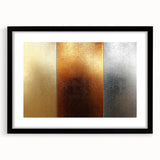 Luxury Gold, Bronze, and Silver Abstract Wall Art - Metallic Canvas