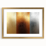 Luxury Gold, Bronze, and Silver Abstract Wall Art - Metallic Canvas