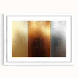 Luxury Gold, Bronze, and Silver Abstract Wall Art - Metallic Canvas