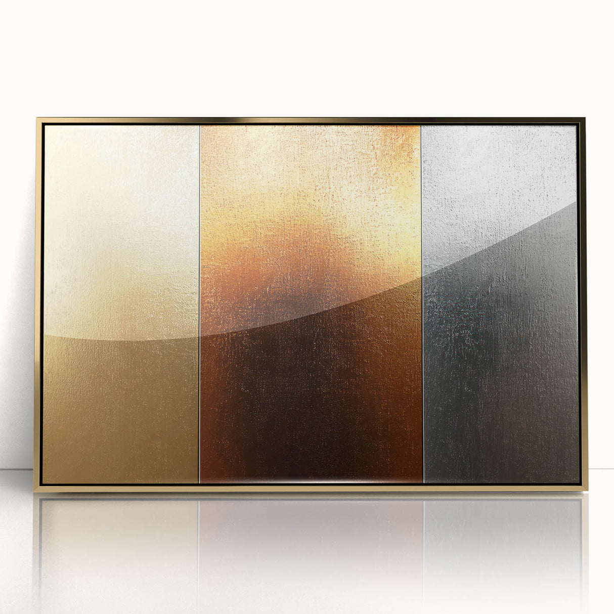 Luxury Gold, Bronze, and Silver Abstract Wall Art - Metallic Canvas