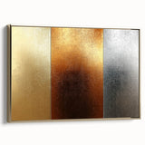 Luxury Gold, Bronze, and Silver Abstract Wall Art - Metallic Canvas