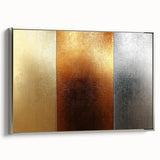 Luxury Gold, Bronze, and Silver Abstract Wall Art - Metallic Canvas