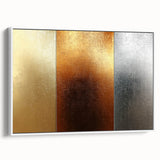 Luxury Gold, Bronze, and Silver Abstract Wall Art - Metallic Canvas