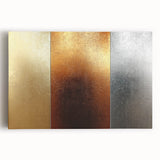Luxury Gold, Bronze, and Silver Abstract Wall Art - Metallic Canvas