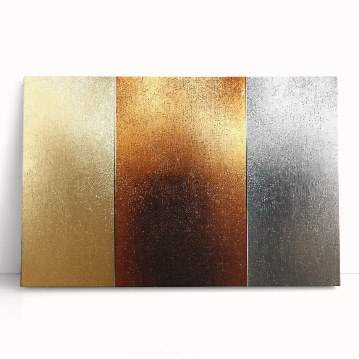 Luxury Gold, Bronze, and Silver Abstract Wall Art - Metallic Canvas