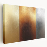 Luxury Gold, Bronze, and Silver Abstract Wall Art - Metallic Canvas